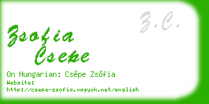zsofia csepe business card