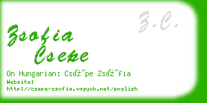 zsofia csepe business card